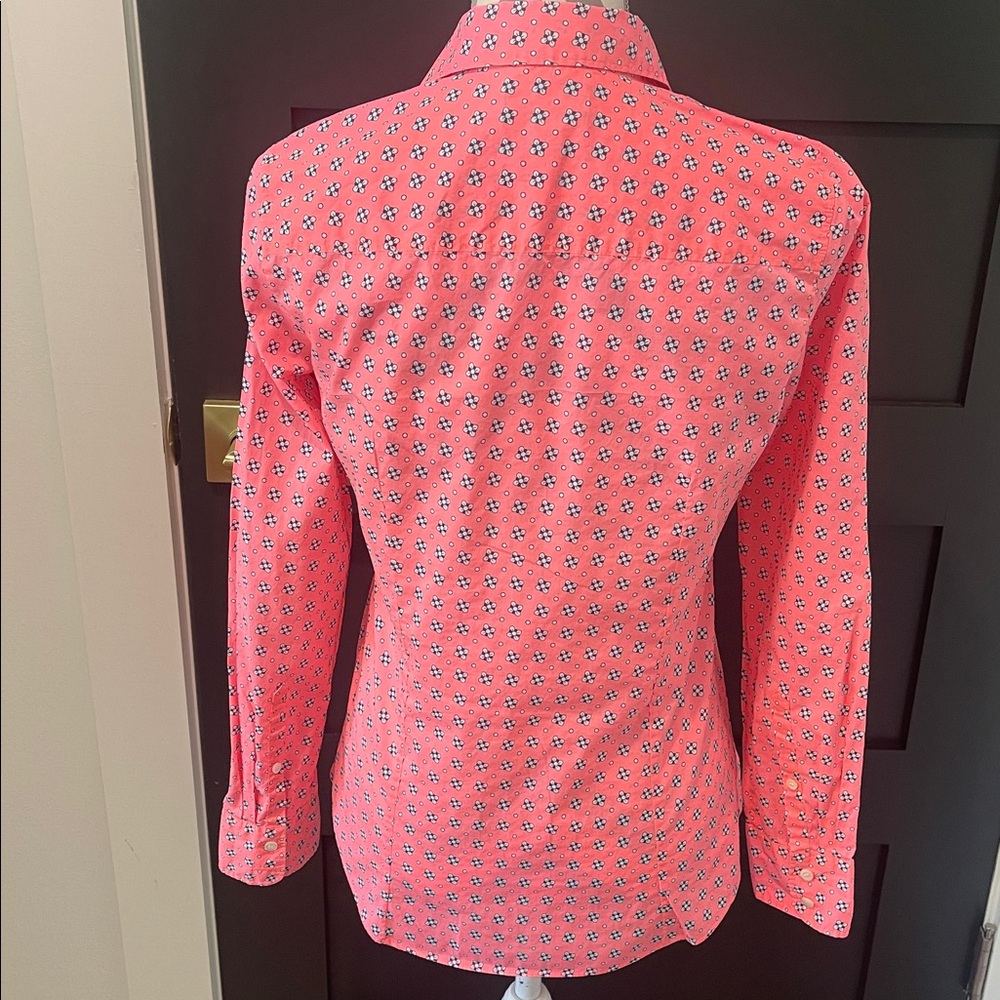 J.Crew Pink Coral Perfect Cottagecore Button-Down Shirt Size 4 - Picture 6 of 8